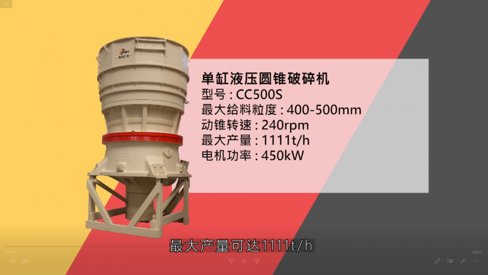 南昌矿机新品——单缸液压圆锥破碎机CC500S